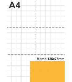 Dimensione post-it 125x75mm rapportato a foglio A4