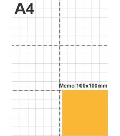 Dimensioni post-it 100x100mm rapportati ad un foglio A4