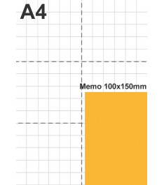 Dimensioni reali post-it 100x150mm formato verticale