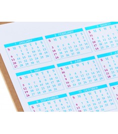 Set combinato All-in Calendar, dettaglio calendario annuale