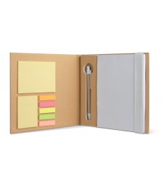 Set da scrivania personalizzato con Block notes, post-it, segnapagina e penna. Bianco