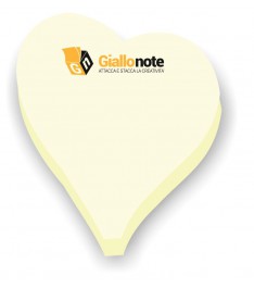 Post it sagomati a forma di cuore 66x73mm in carta gialla