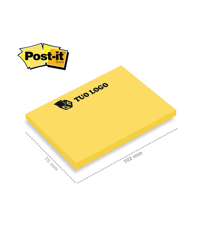 Post-it® colorati fluo 102x75 mm personalizzati | Giallonote