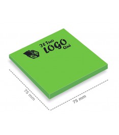 Post-it verde fluo 75 x 75 mm, stampa il tuo Logo in quadricromia