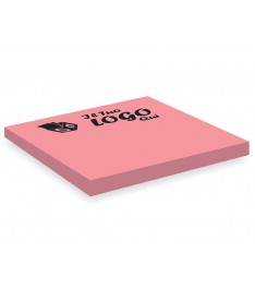 Post-it rosa fluo 75 x 75 mm, 50 fogli con stampa logo