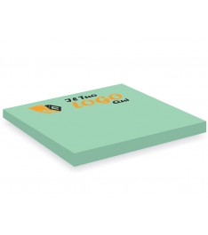 Post-it verde pastello 75 x 75 mm, 50 fogli con stampa logo