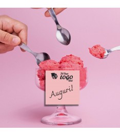 Memo adesivo rosa pastello con stampa Logo per lasciare un messaggio