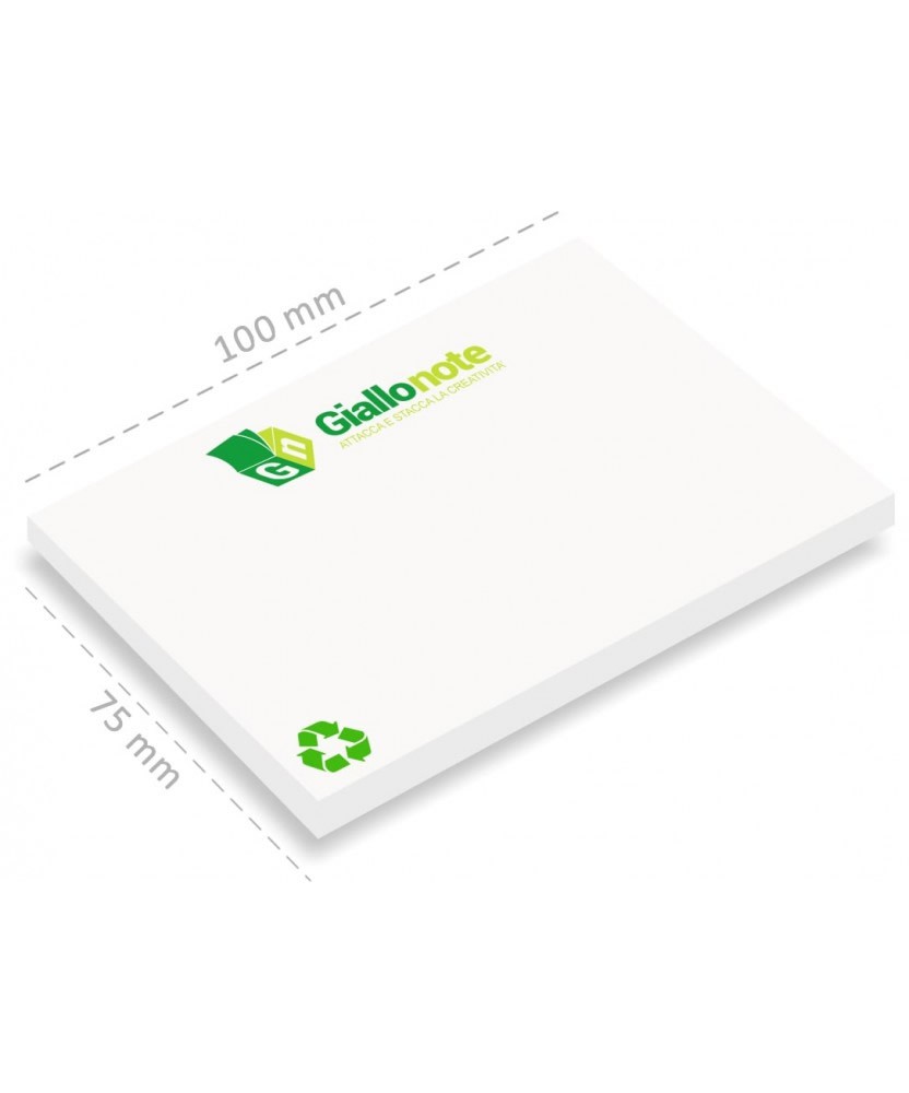 memo adesivi in carta riciclata personalizzati 100x75 stampa 1-4 colori