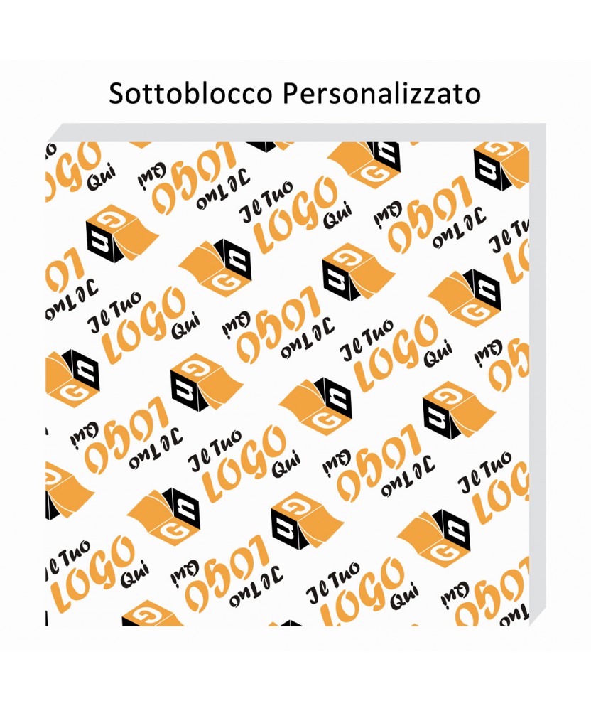 Sottoblocco personalizzato Post-it. Stampa il tuo logo sul retro del blocchetto per una pubblicità a 360°