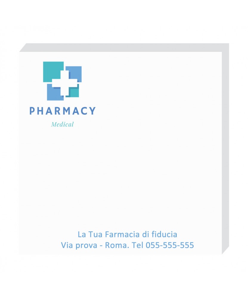 Grafica post-it con logo farmacia