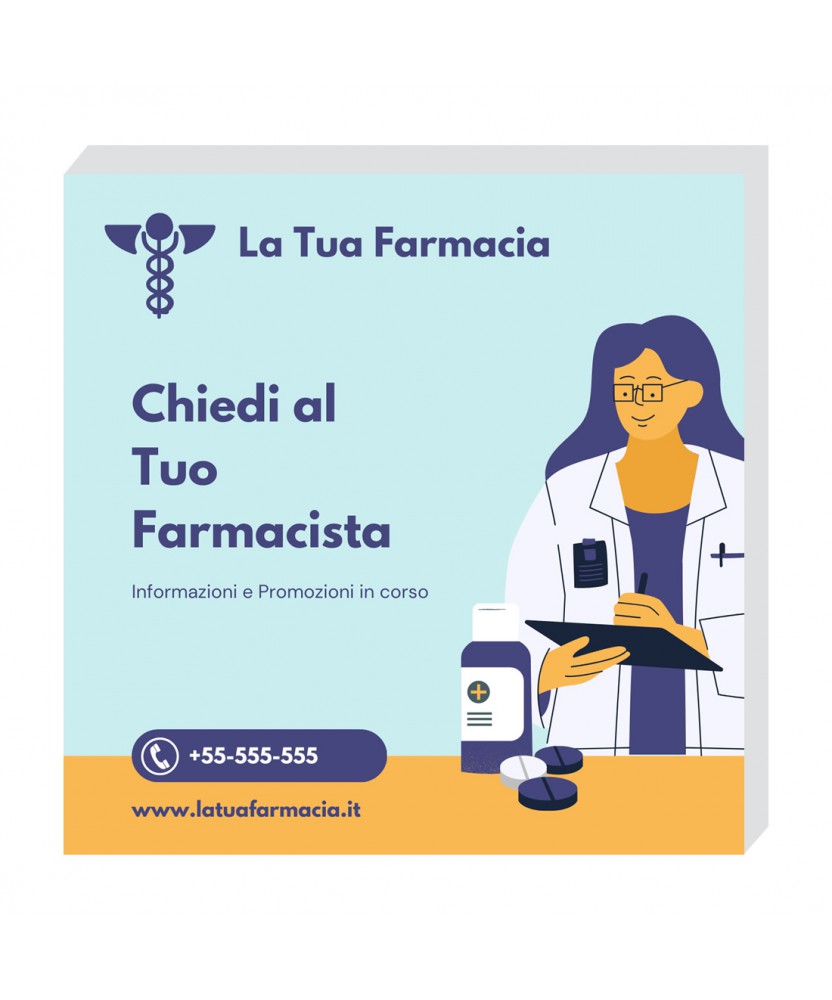 Grafica post-it con stampa al vivo promozione farmacia