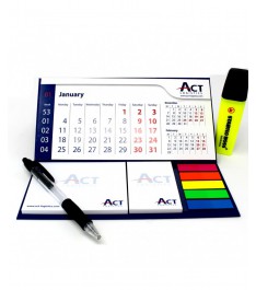 Calendario da tavolo personalizzato su base rigida con memo adesivi