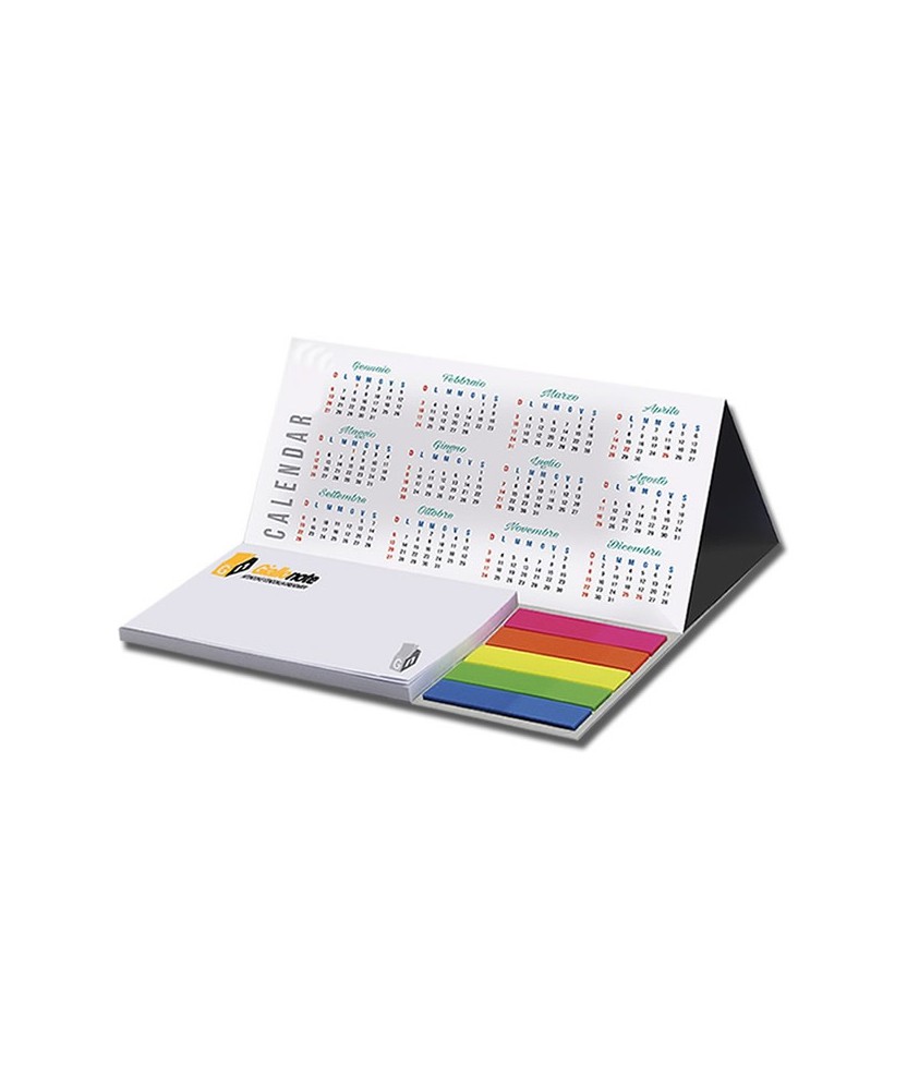 Calendario da tavolo personalizzabile con memo adesivi e segnapagina