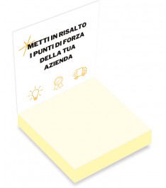 Retro Post-it giallo 75 x 75 mm con copertina 100% personalizzata con foto, testi, loghi