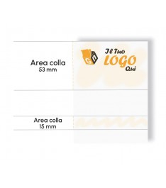 Spiegazione grafica del posizionamento della colla sul postit