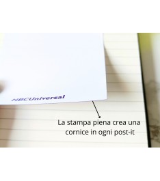Stampa laterale a pieno colore con effetto cornice su ogni post-it