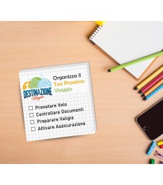Post it 75x75mm con stampa in quadricromia per agenzia viaggi