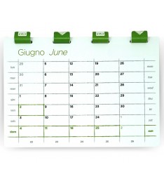 Pagina mese di Giugno con rilegatura spirale in carta personalizzata con logo e simboli