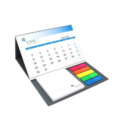 Calendario da tavolo 15,5x18 cm con post-it e segnapagina su base rigida