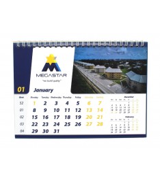 Fronte del calendario da tavolo con spirale