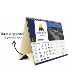 Calendario da tavolo con spirale e base triangolare pieghevole