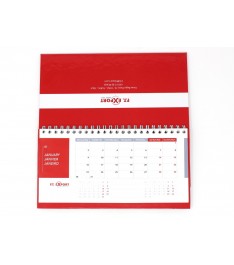Calendario da tavolo con spirale metallica e 12 fogli con mesi