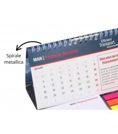 Calendario da tavolo 24x15 cm con spirale metallica