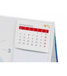 Fogli calendario 75x60 mm con stampa logo attaccati nella copertina del calendario
