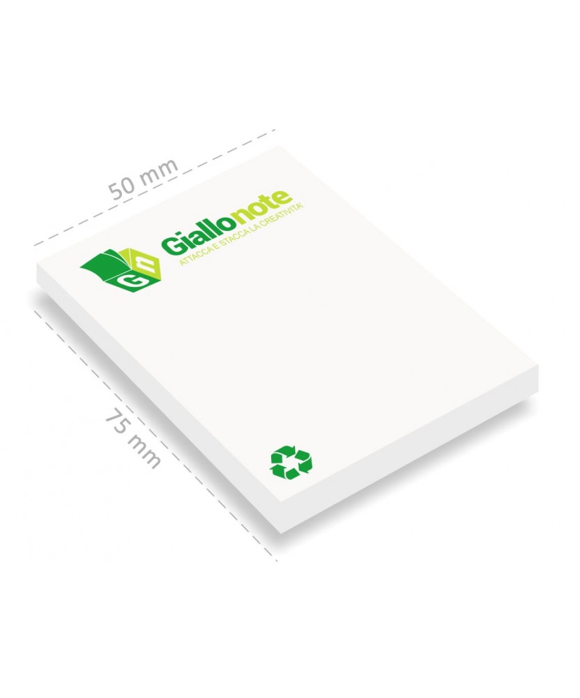 memo adesivi carta riciclata personalizzati 50x75 stampa 1-4 colori
