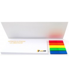 Memo adesivi 125x75mm combinati con copertina e bandierine segnapagina