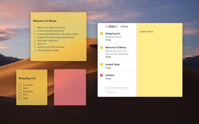 memo sticky notes per mac