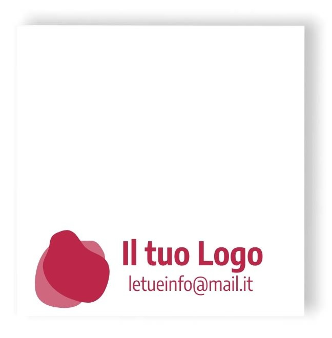 Il Tuo Logo e la tua email su un blocchetto post-it. Idea di Grafica