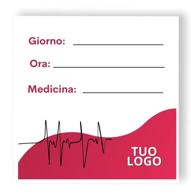 Stampa su post it giorno, ora e medicina. Idea di Grafica per farmacia e Studi Medici