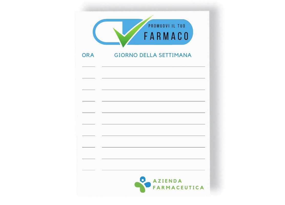 Postit 75x140mm con stampa personalizzata per promemoria farmaci