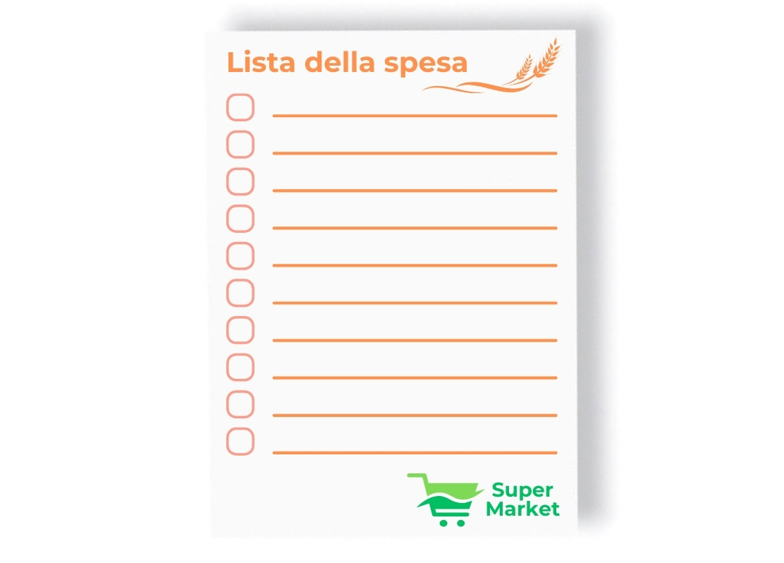 Postit 75x140mm con stampa elenco puntato per spesa