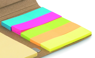 Set porta biglietti da visita ecologico personalizzato con post it