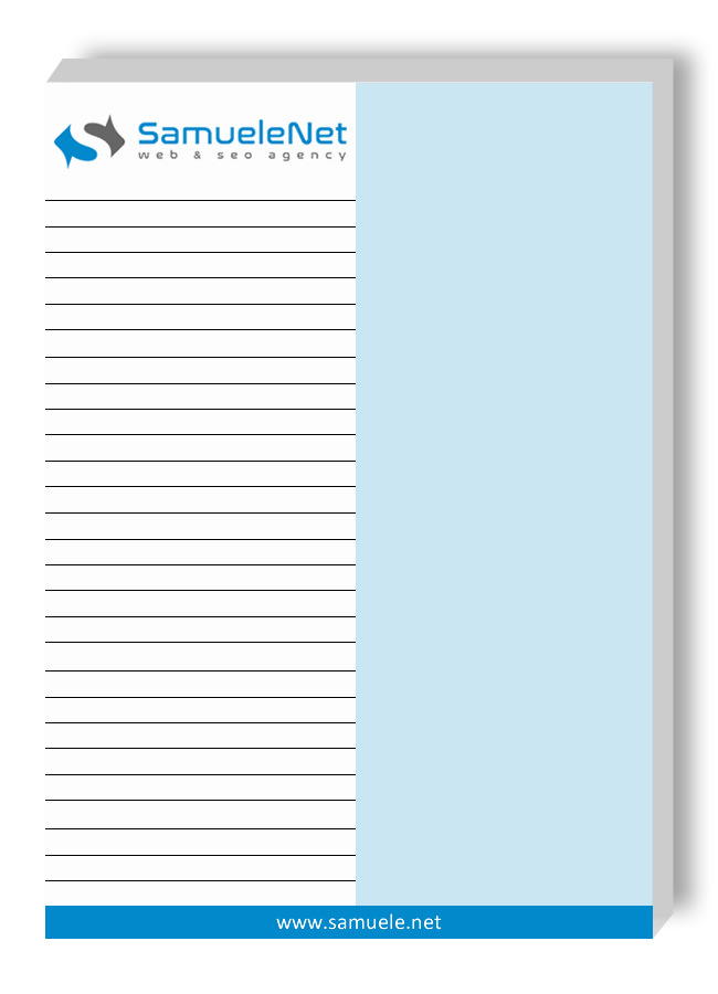 Esempio di personalizzazione Block Notes A4