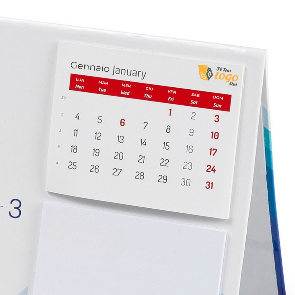 fogli mensili da 75x60mm da personalizzare su calendario