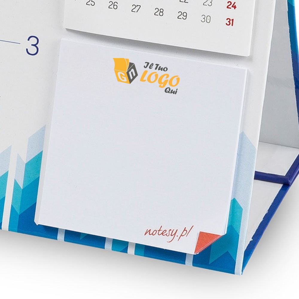 post-it 75x75mm da personalizzare con il tuo logo su calendario da tavolo