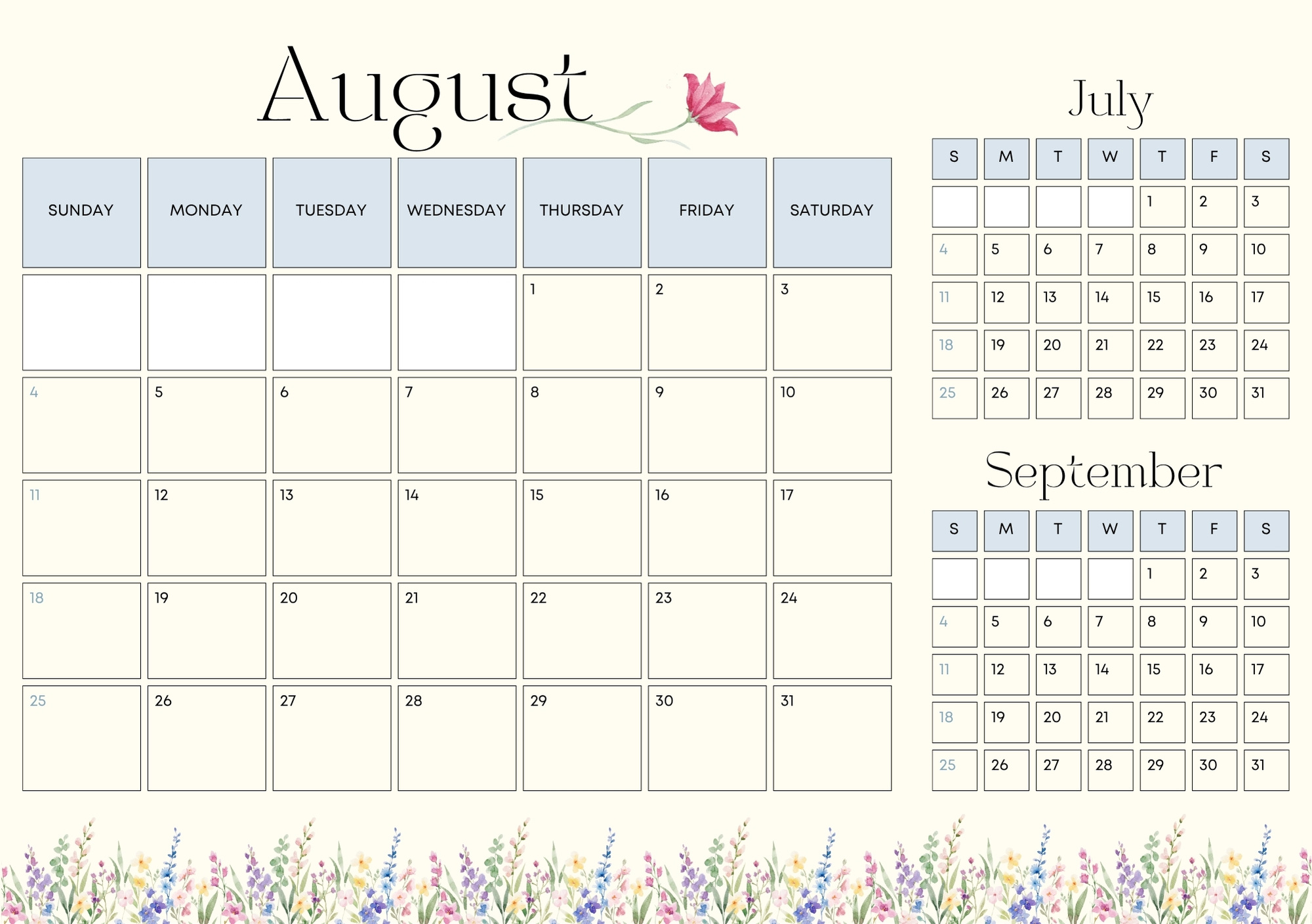 template calendario personalizzato con mese precedente e mese successivo