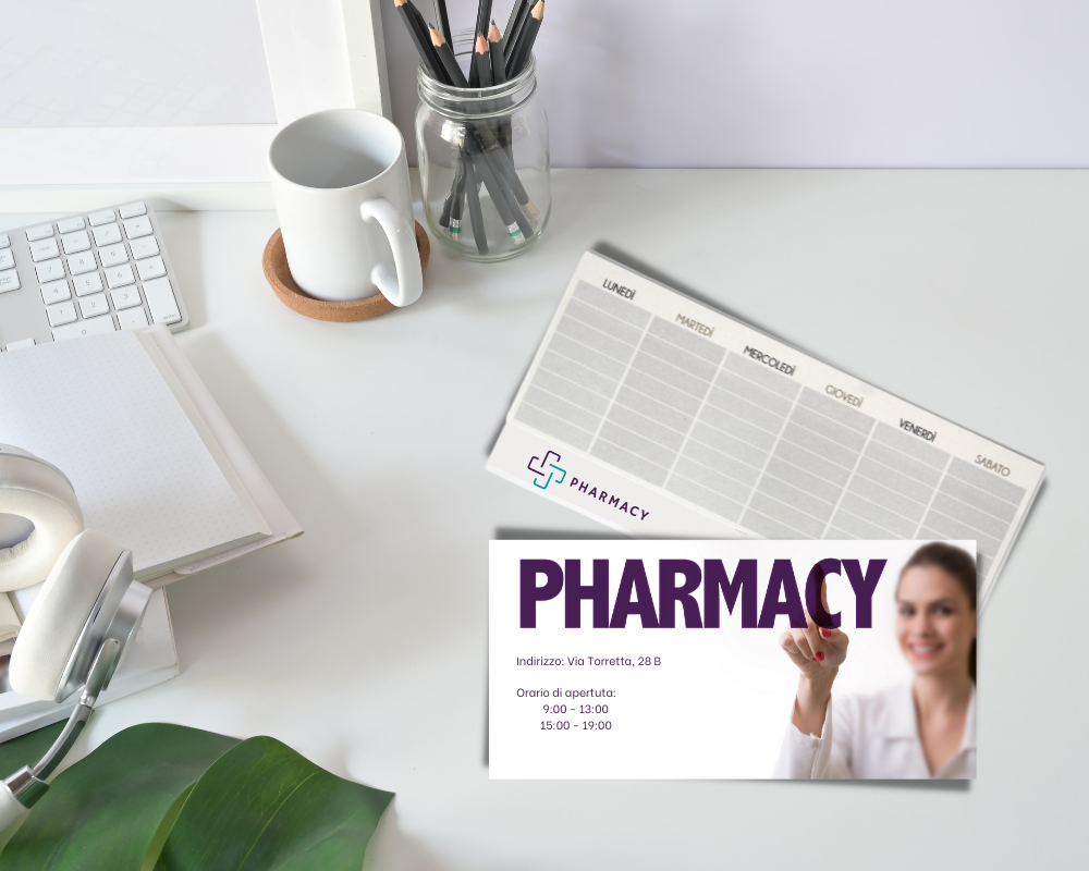 Mini Planning settimanale in carta riciclata personalizzato logo Farmacia