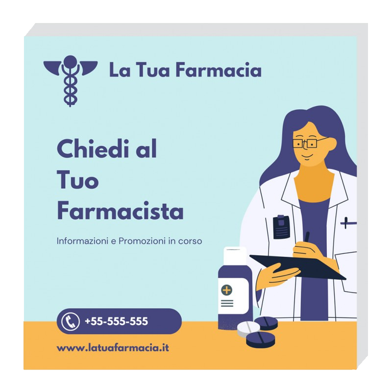 Post it 75x75mm con esempio di personalizzazione promozione Farmacia