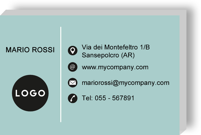 Esempio di stampa memo adesivi 50x75mm blocchetto da visita