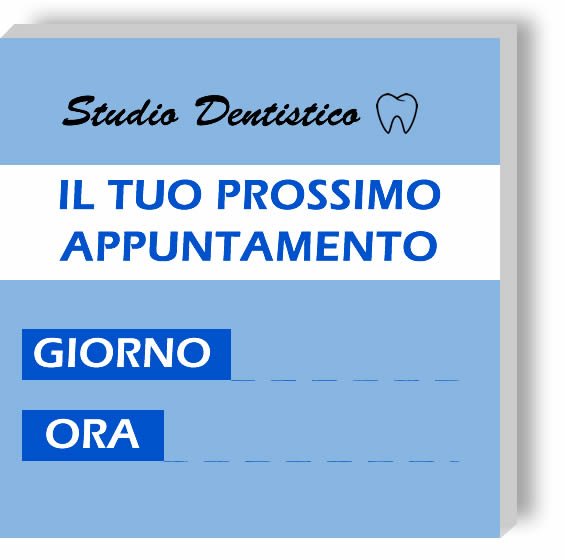 Memo personalizzati Studio Dentistico carta Blu chiaro