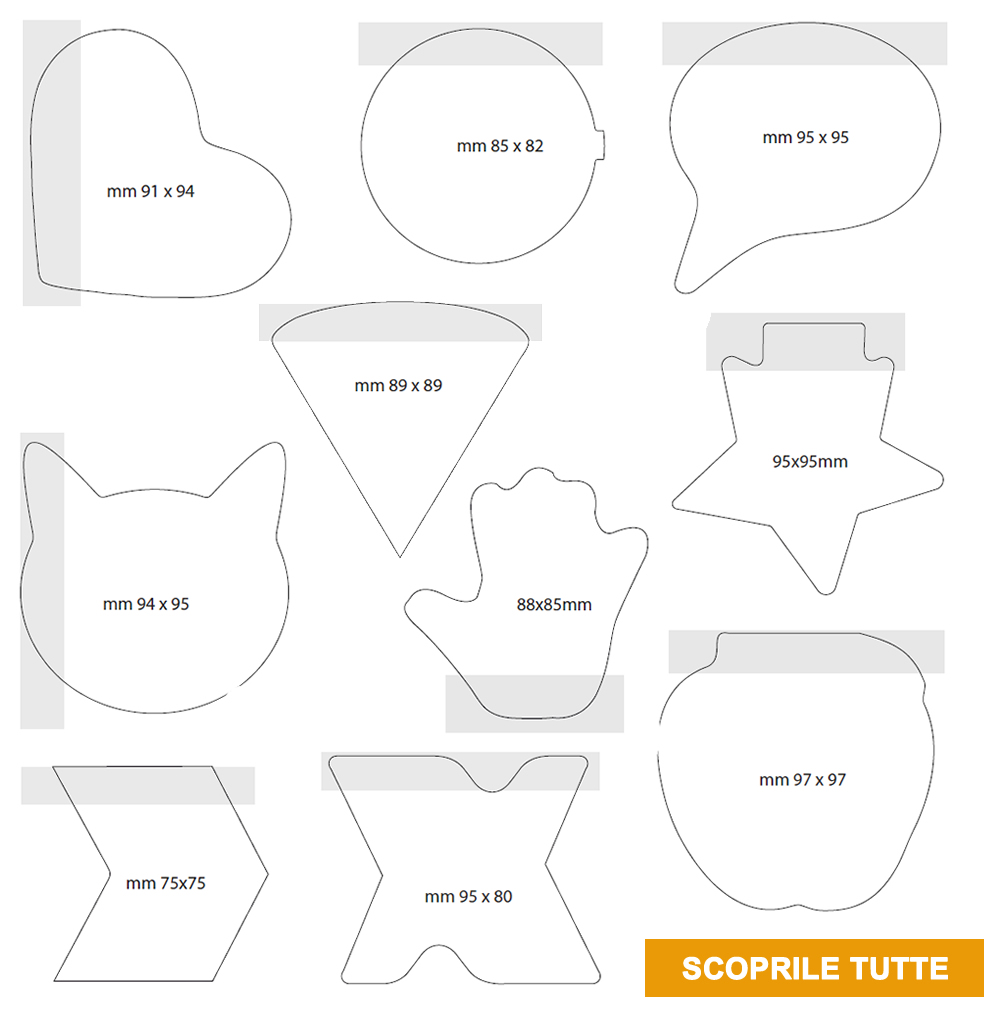 Post it sagomati 100x100mm - Sagome realizzate Giallonote