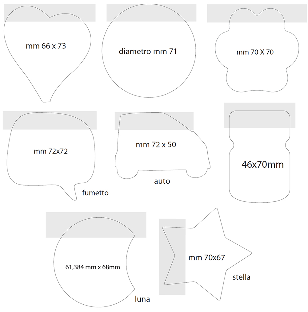 Post it sagomati 75x75mm - Sagome realizzate Giallonote