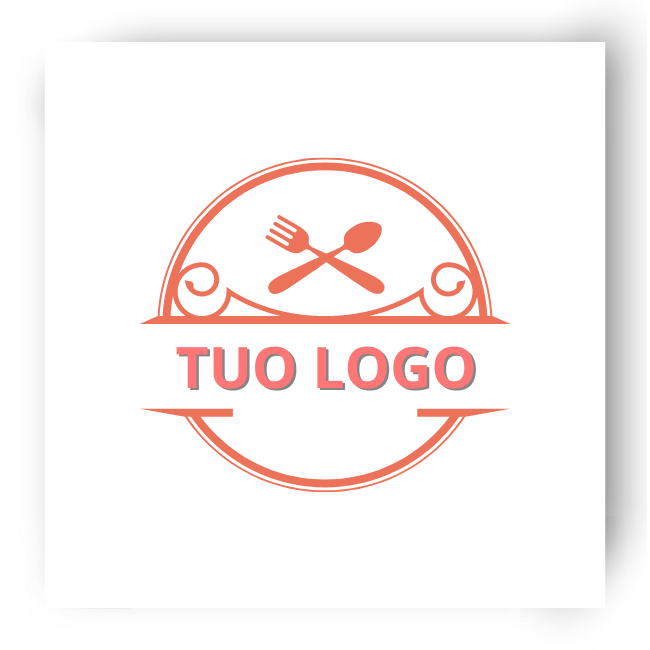 Logo e idea di stampa grafica su post it per ristoranti e attività di ristoro