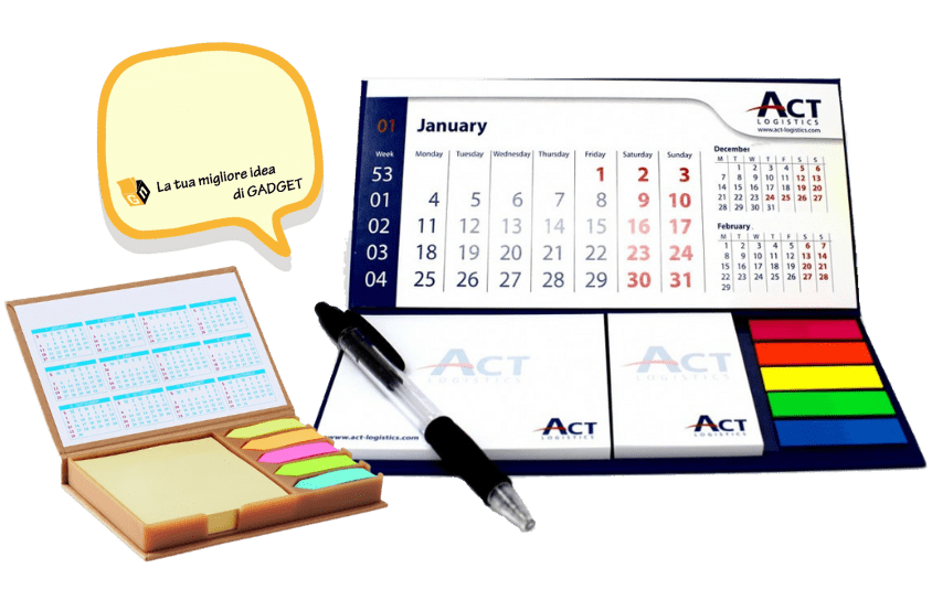 Gadget 2024: post it personalizzati, set-memo e calendari 2024
