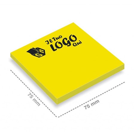Post it quadrati 75x75mm in carta giallo fluo