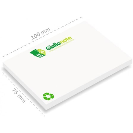 Memo adesivi rettangolari 100x75mm in carta ecologica con stampa personalizzata